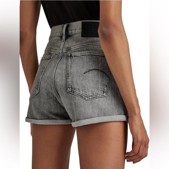 G-STAR Raw Shorts Womens Tedie Ultra High Rise Denim Faded Carbon Size 29 - Picture 4 of 16